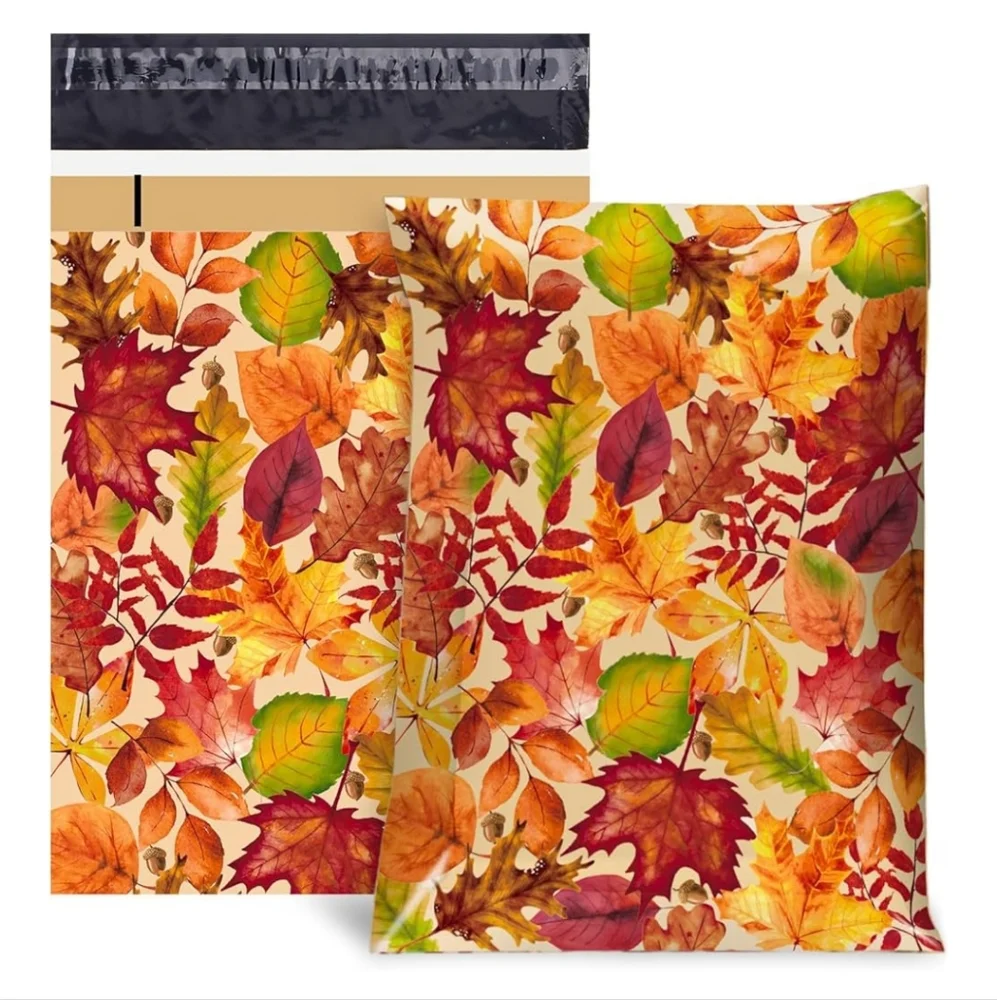 15 Count Fall Leaves Polymailer Packages